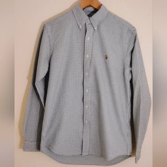 Ralph Lauren Men's Checkered Button Down Polo Shirt - Picture 1 of 6